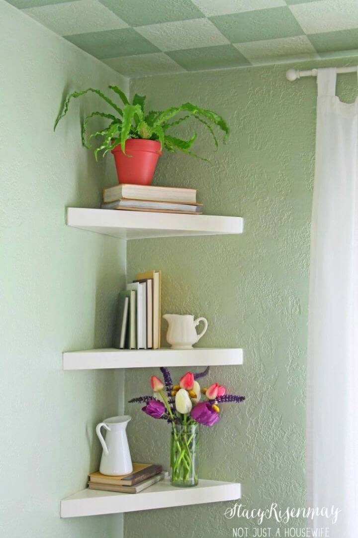 Simple DIY Floating Corner Shelves