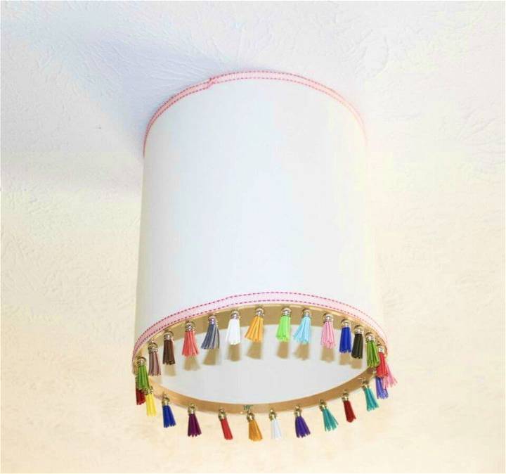 Tassel Drum Shade With Poster Board