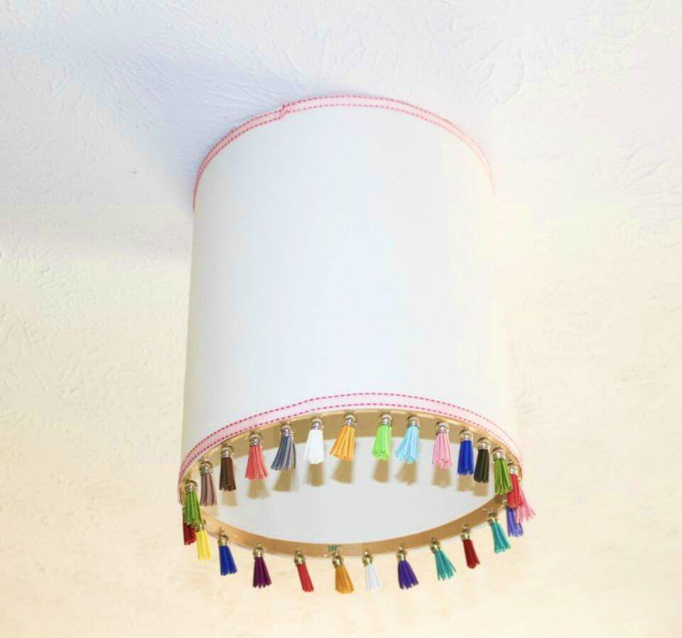 Tassel Drum Shade With Poster Board