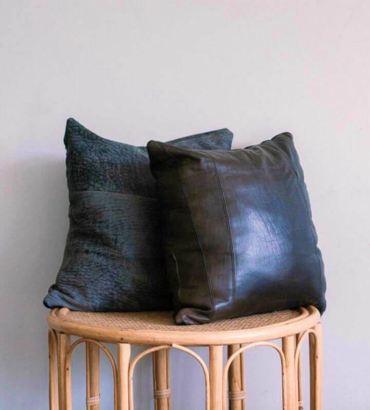 Zipless Cushion Cover Using Old Leather Jacket