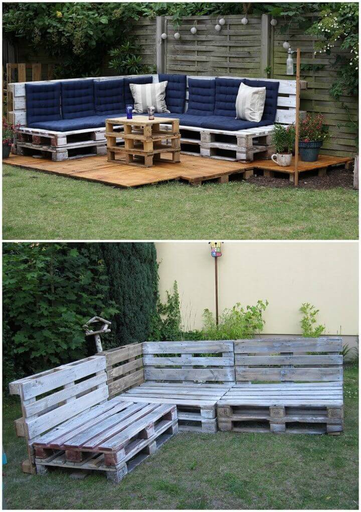 45 Pallet Outdoor Furniture Ideas For, How To Make Garden Table And Chairs Out Of Pallets