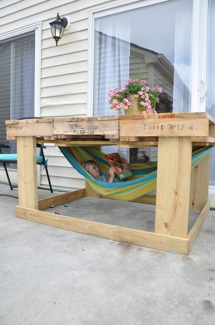 pallet patio table furniture diy plans hammock