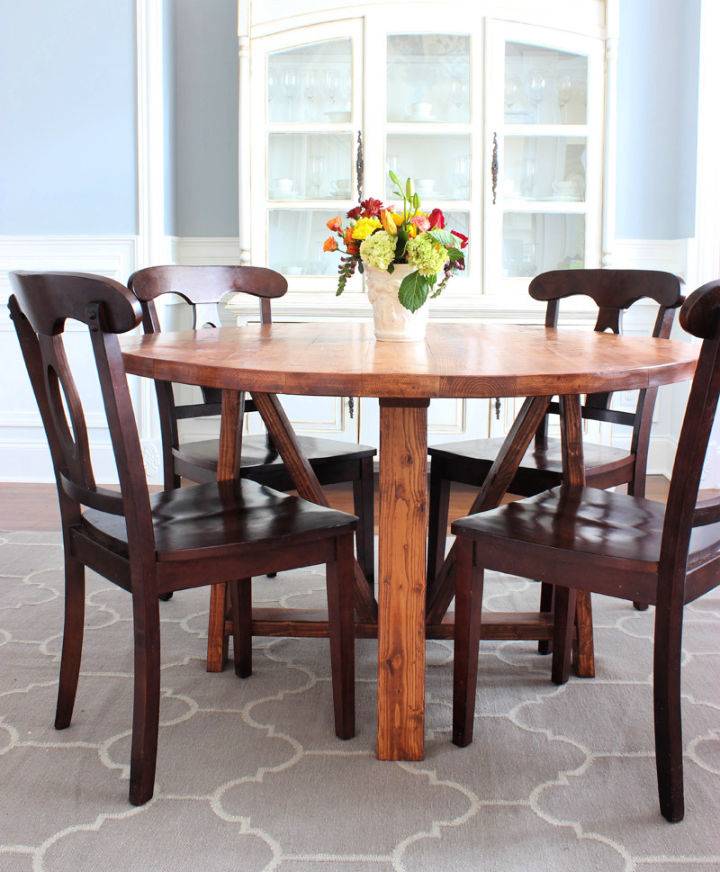 Round Trestle Dining Table Woodworking Plans