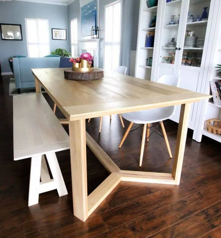 Simple Angled Base Dining Table