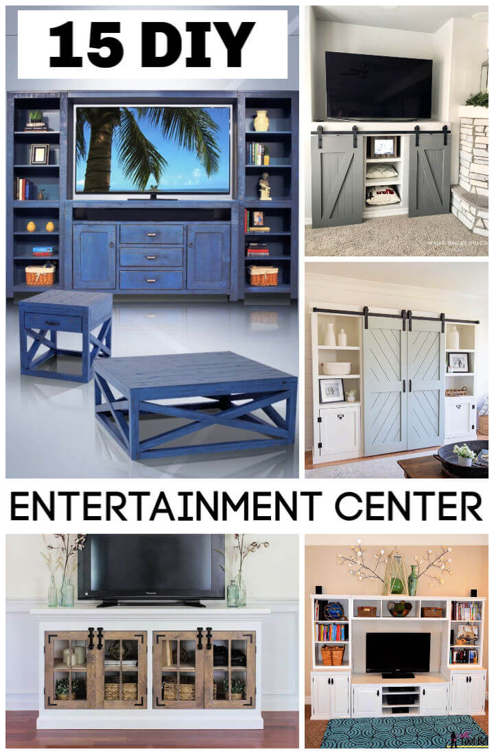 15 DIY Entertainment Center Plans for Weekend Home Project