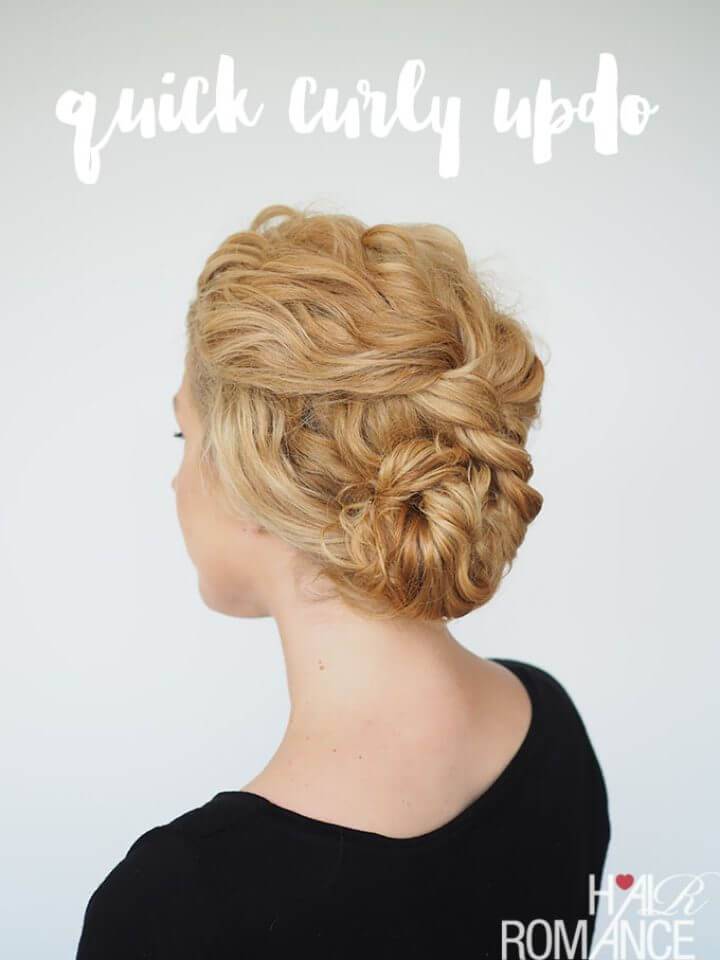 2 Min Updo for Curly Hair