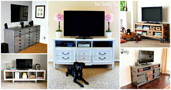 42 Diy Tv Stand Plans That Are Easy To, Can A Dresser Be Used As Tv Stands