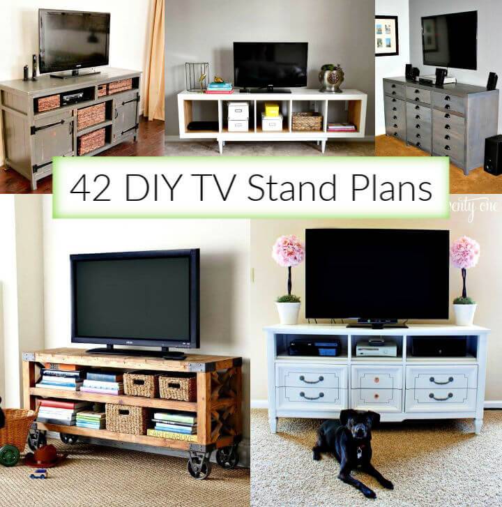 42 Diy Tv Stand Plans That Are Easy To Build Crafts - Diy Industrial Tv Stand Plans