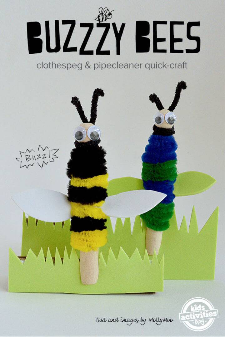 Amazing DIY Clothespeg and Pipe Cleaner Bees