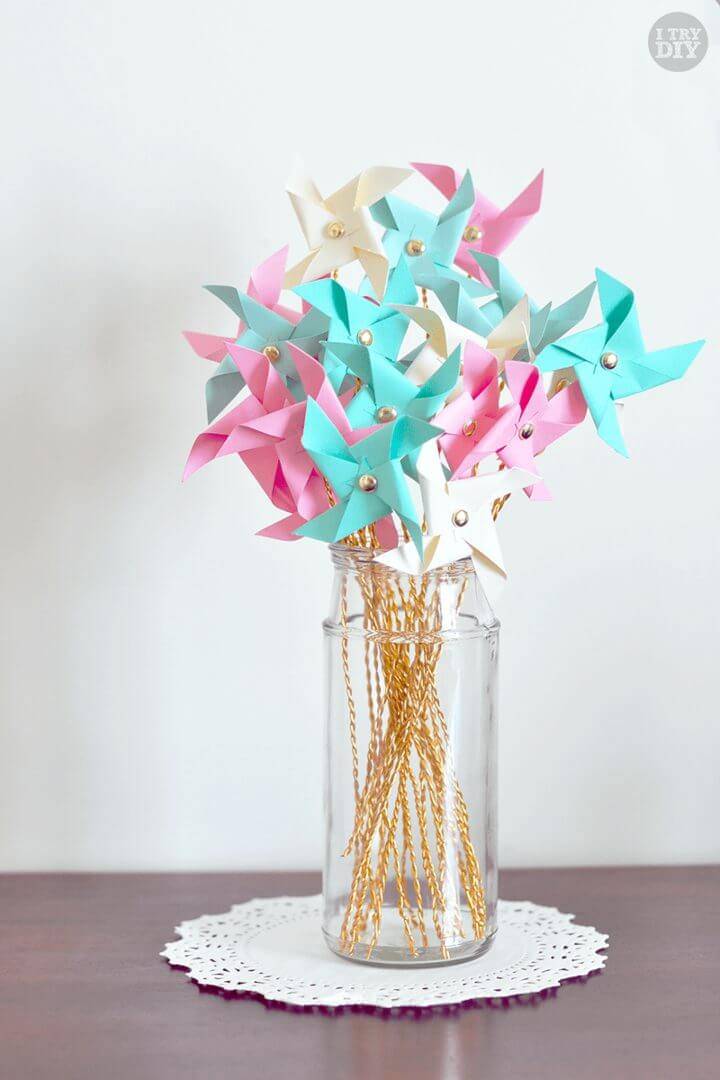 DIY Mini Pinwheels Bouquet