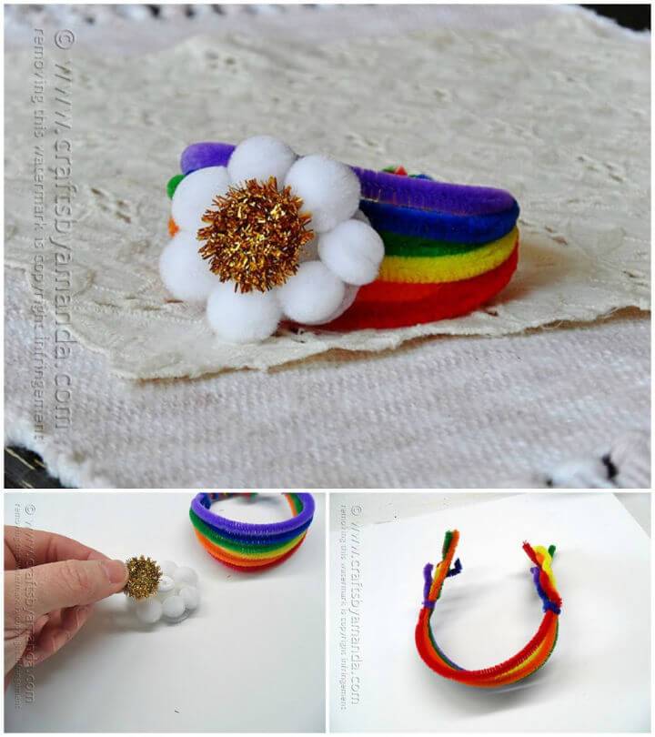 Awesome DIY Pipe Cleaner Rainbow Bracelet