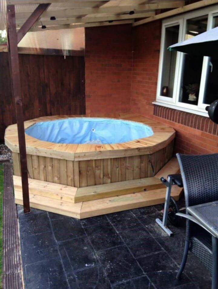 Awesome Hot Tub Out Of a Trampoline and Inflatable Pool