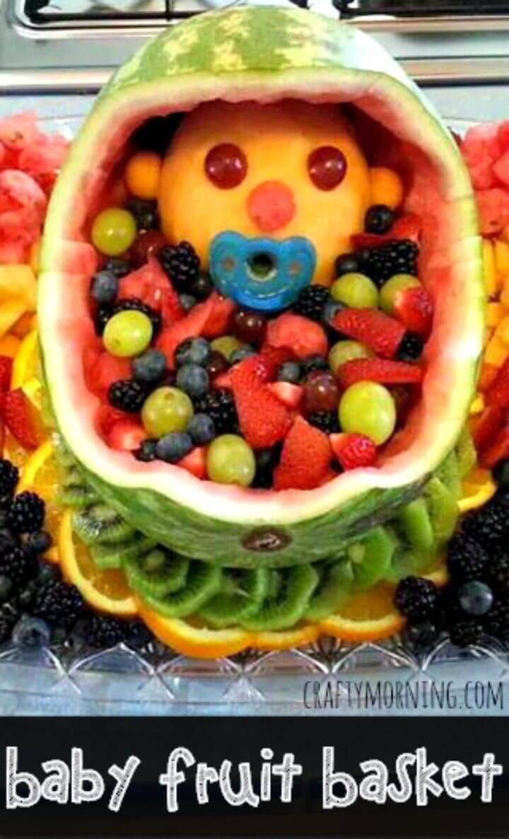 Watermelon Baby Fruit Basket for a Baby Shower