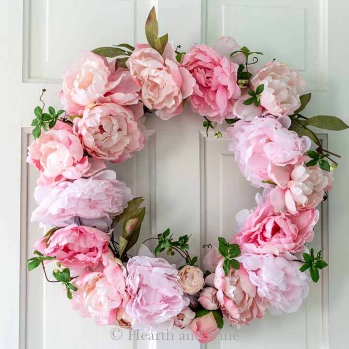 Spring Peony Door Wreath Design