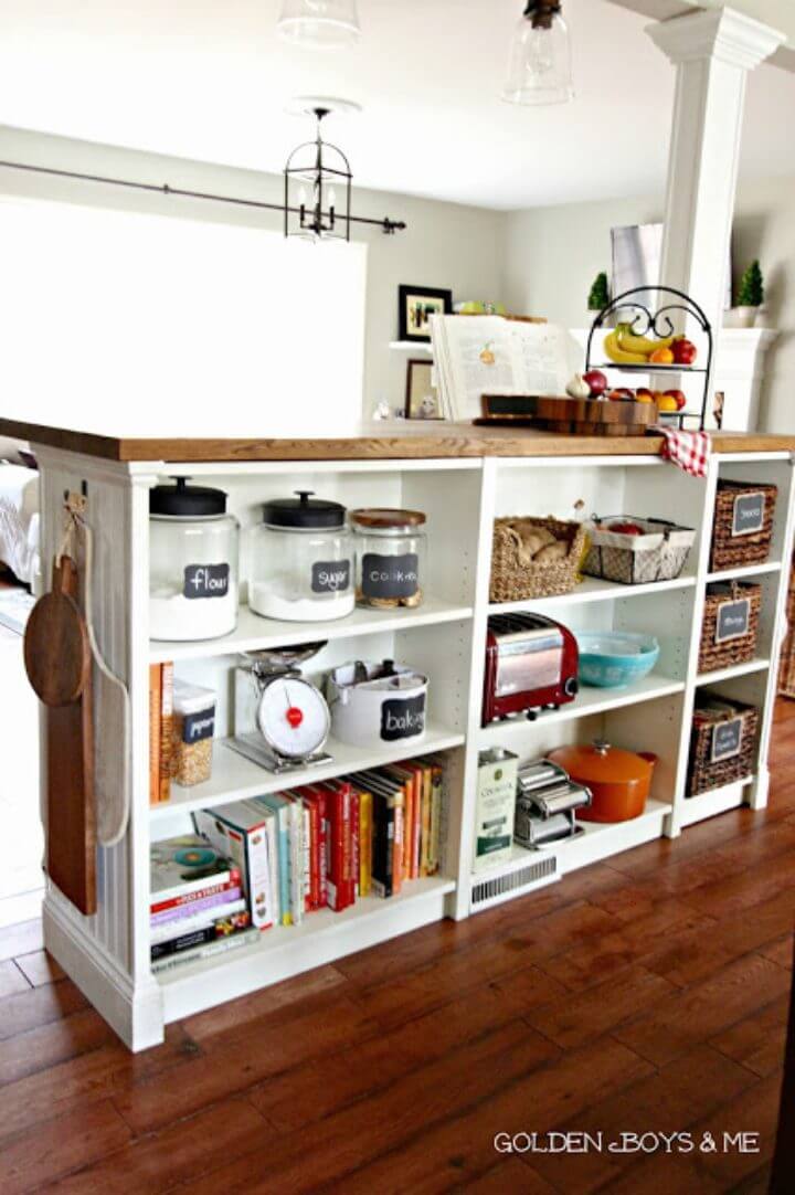 Bookshelves Turned Kitchen Island Ikea Hack