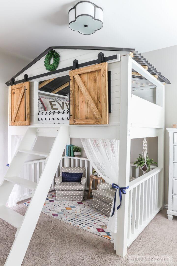 Build Sliding Barn Door Loft Bed