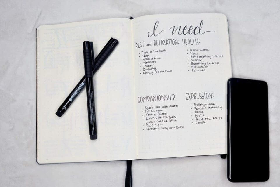 Make a Self Care Bullet Journal 