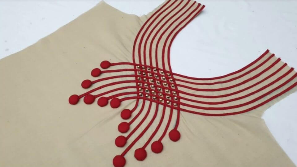 Hand embroidery simple neck line design, easy neck line embroidery  tutorial, neck embroidery for dresses | Hand embroidery simple neck line  design, easy neck line embroidery tutorial, neck embroidery for dresses  Video