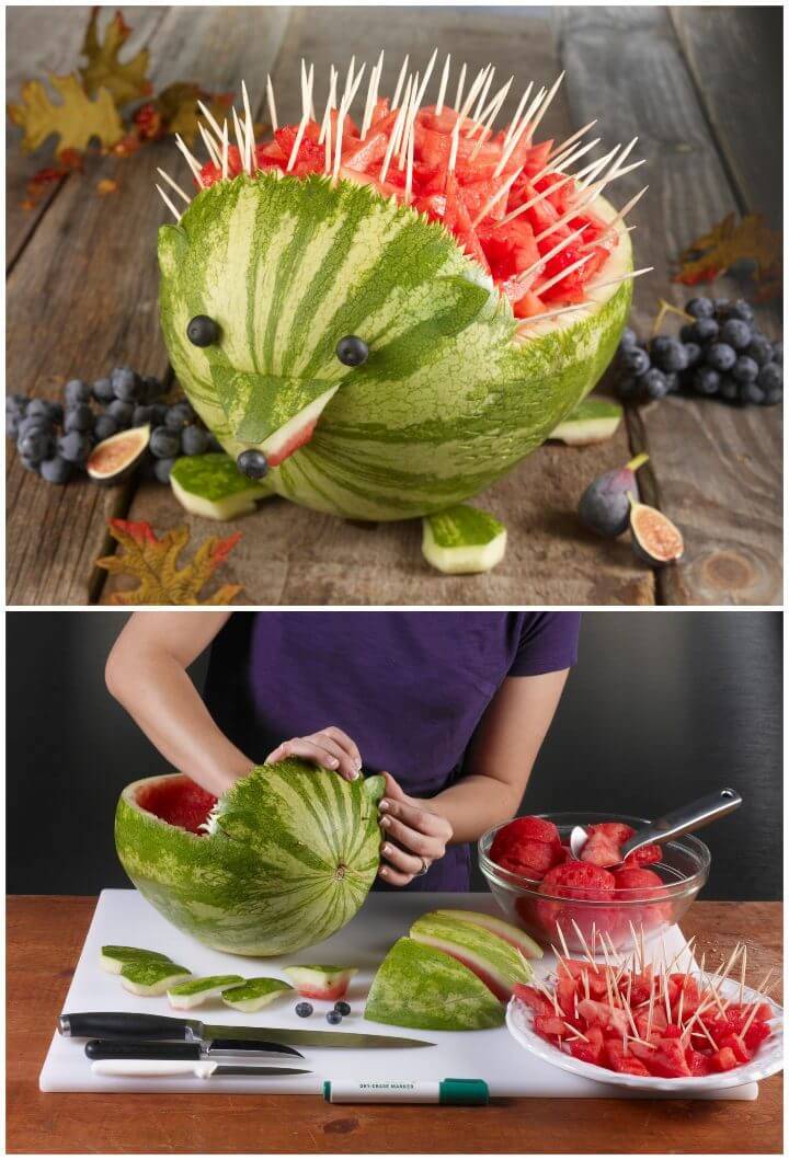 Watermelon Carved Hedgehog