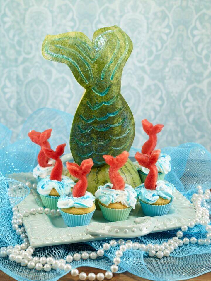 Mermaid Tail Carved Watermelon
