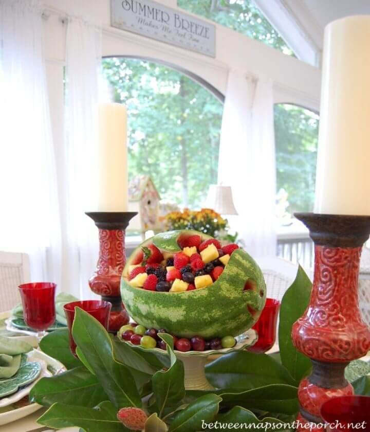 Carved Watermelon Whale Centerpiece