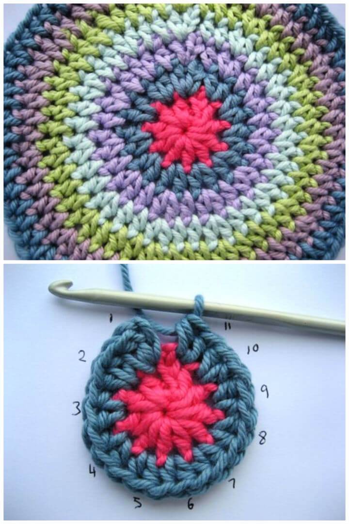 Colorful Crochet Flat Circle Pattern