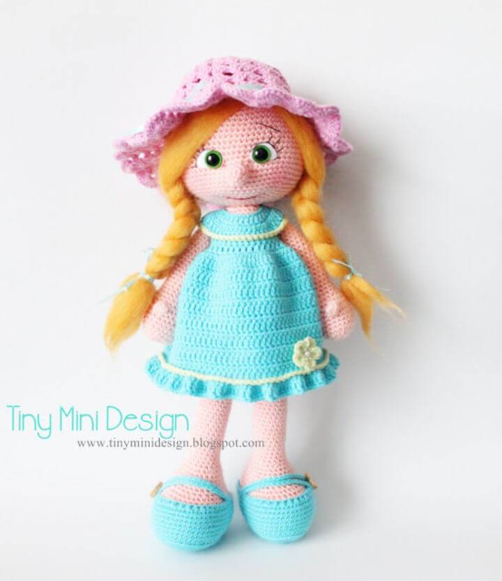 Crochet Blue Dress Doll Free Pattern