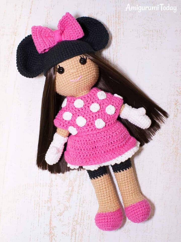Crochet Minnie Mouse Doll Amigurumi Pattern
