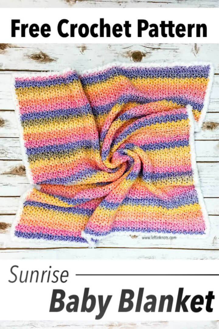 Crochet Sunrise Baby Blanket Free Pattern