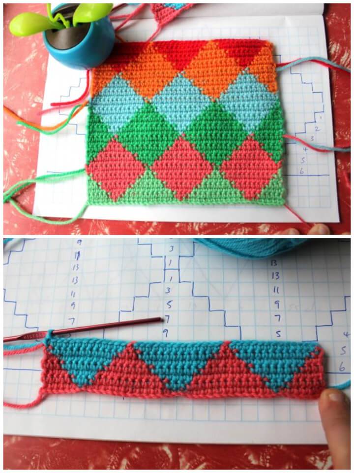 Crochet Tapestry Harlequin Pattern