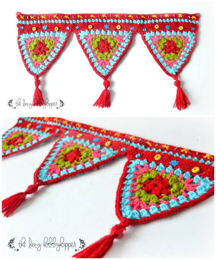 Crochet Triangles Wall Hanging Free Pattern