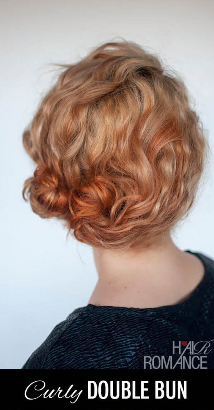 Curly Hair Double Bun