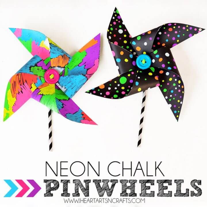 Handmade Neon Chalk Pinwheels