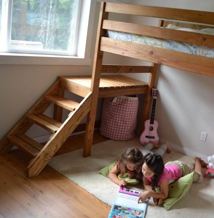 DIY Camp Loft Bed With Stair