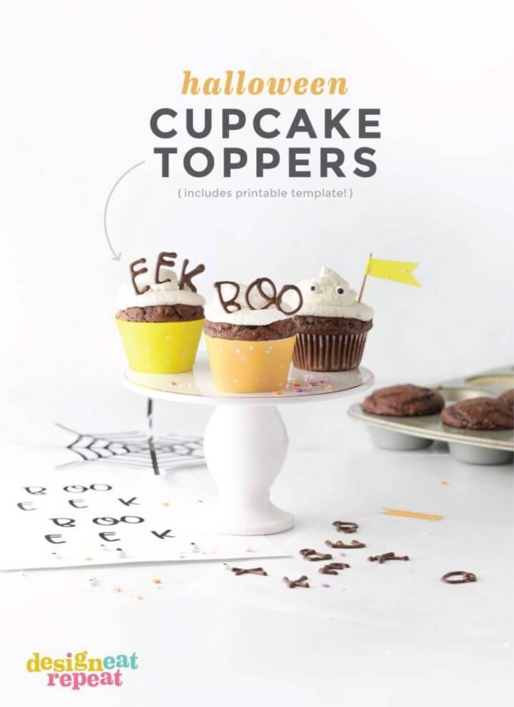 DIY Edible Halloween Cupcake Toppers