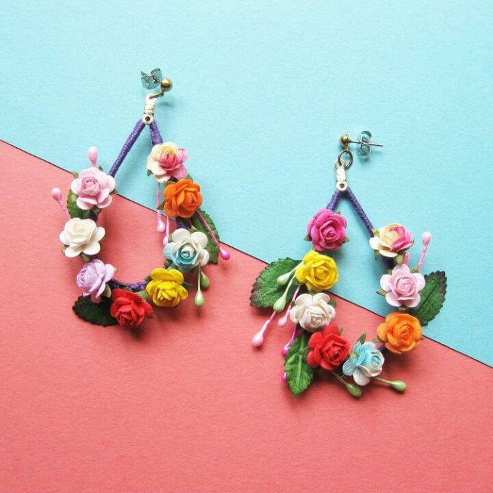 DIY Floral Hoop Earrings