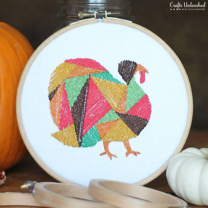 DIY Geometric Embroidery Turkey Art