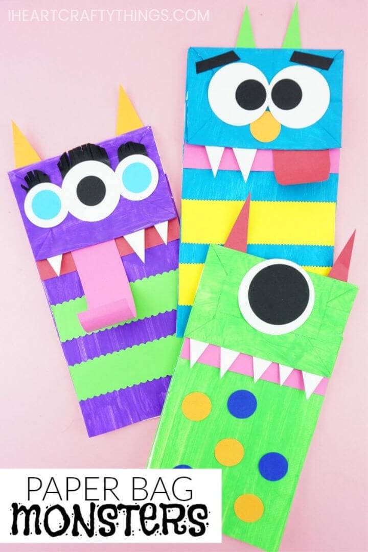 DIY Paper Bag Monster Puppets