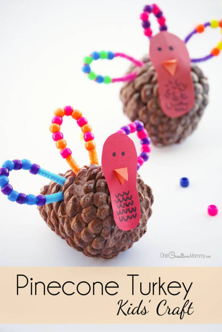 DIY Pinecone Turkey Craft for Kids