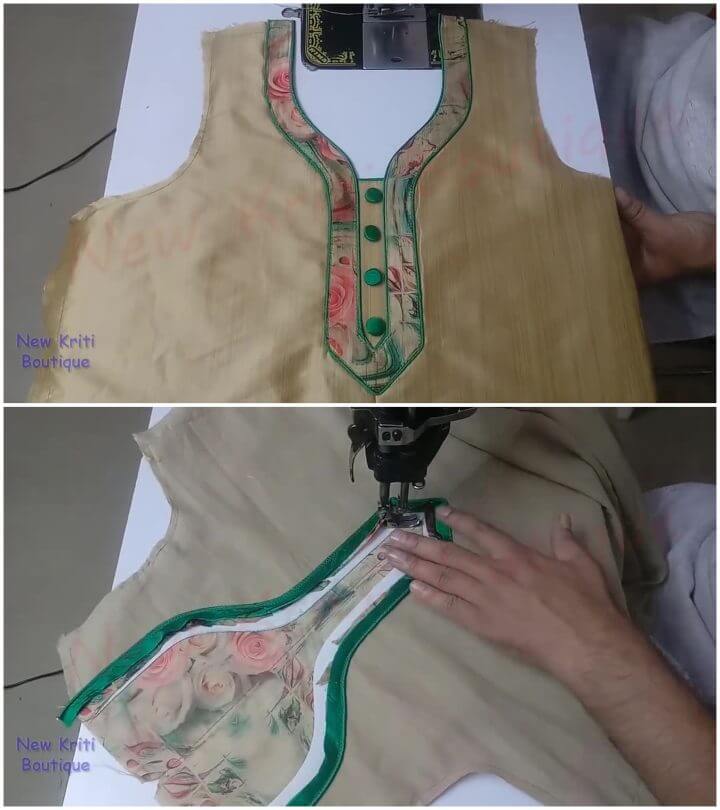 Simple and Designer Neck Design for Kurti/Suit Cutting and Stitching | neck  with piping and button - YouTube