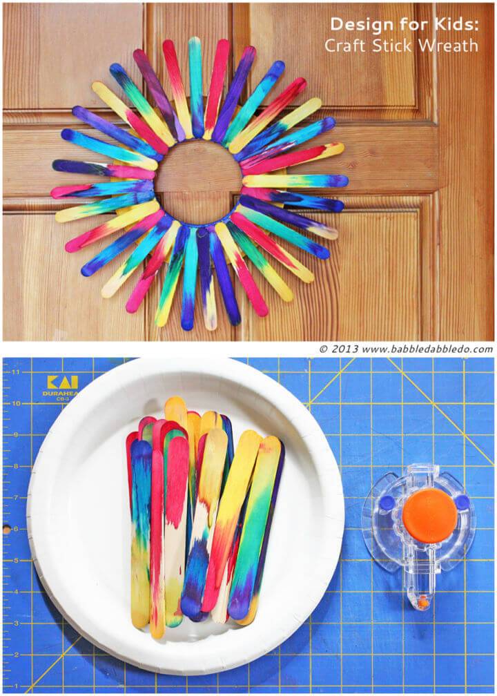 DIY Popsicle Stick Wreath in 10 Minuets
