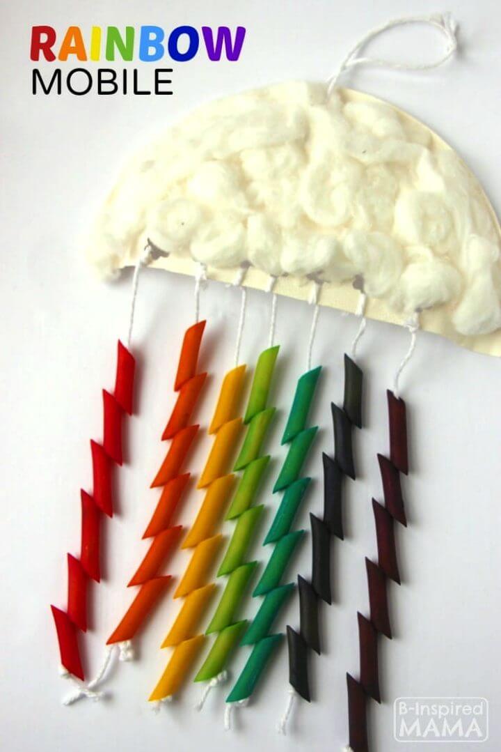 DIY Rainbow Mobile Craft for Kids