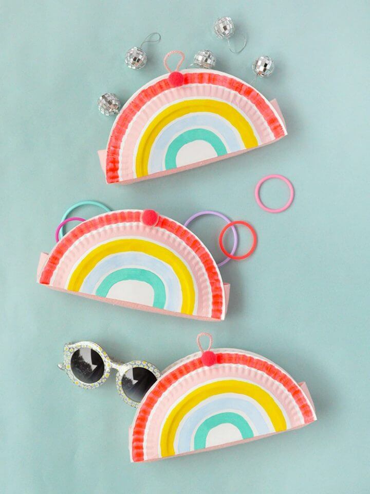 DIY Rainbow Paper Plate Pockets