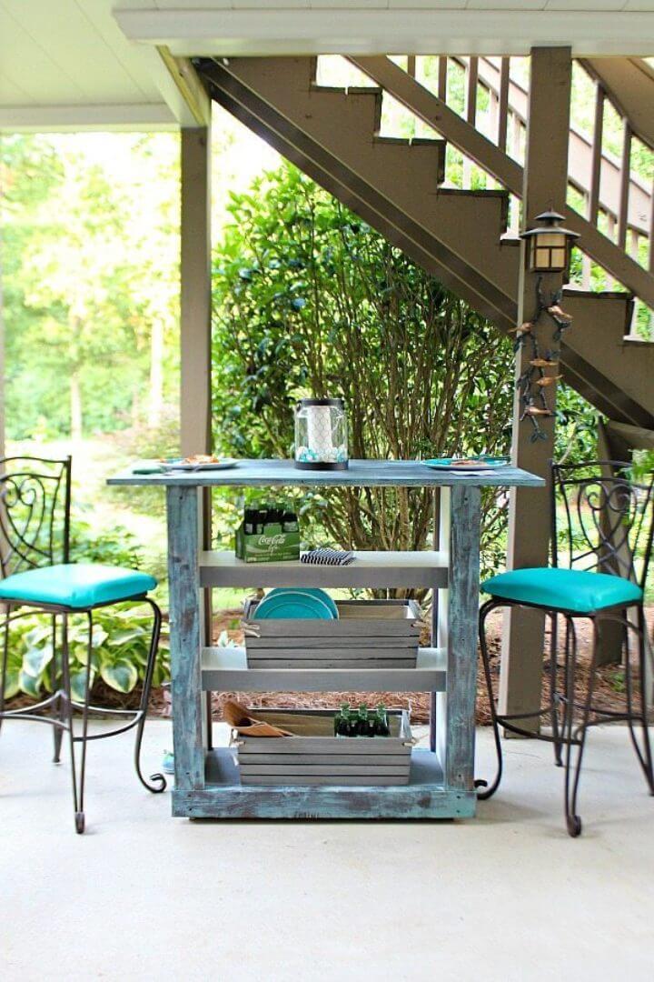 DIY Repurposed Bookcase to Bar Table