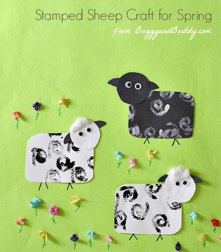Easy Stamped Sheep Craft for Kids