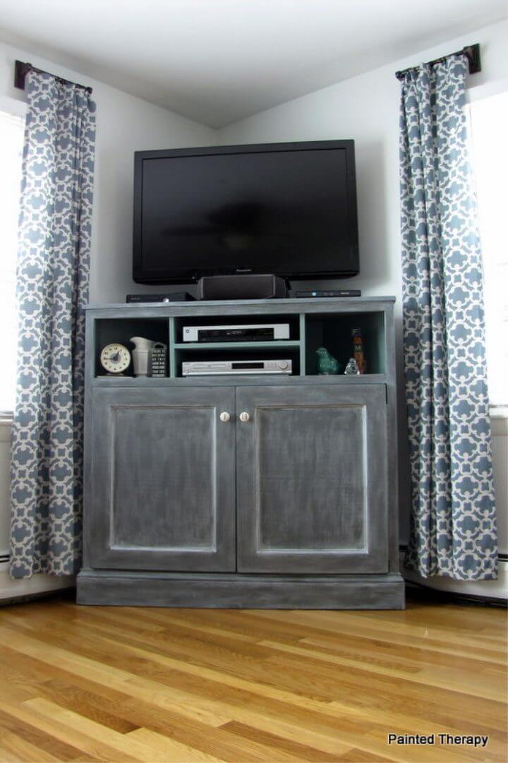 DIY Tall Corner Media Console