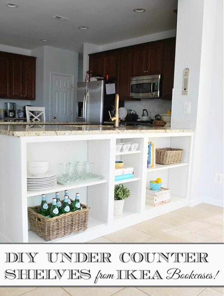 DIY Under Counter Shelves Out of Bookshelves