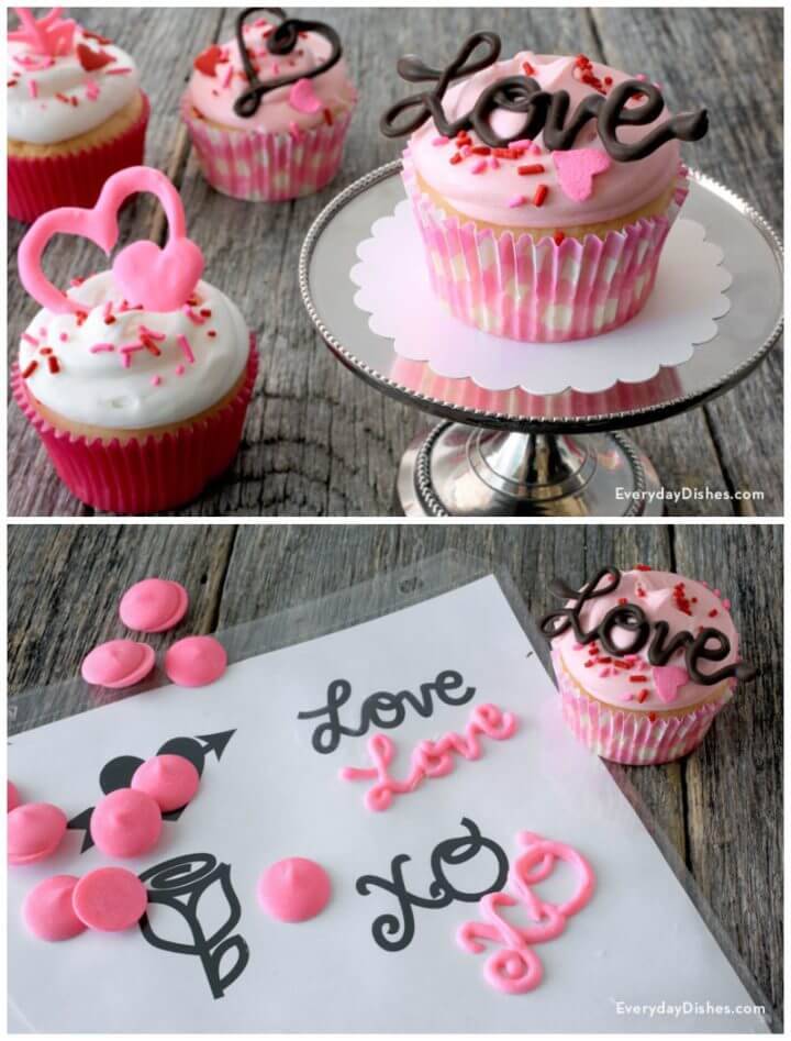 DIY Valentine Chocolate Cupcake Toppers