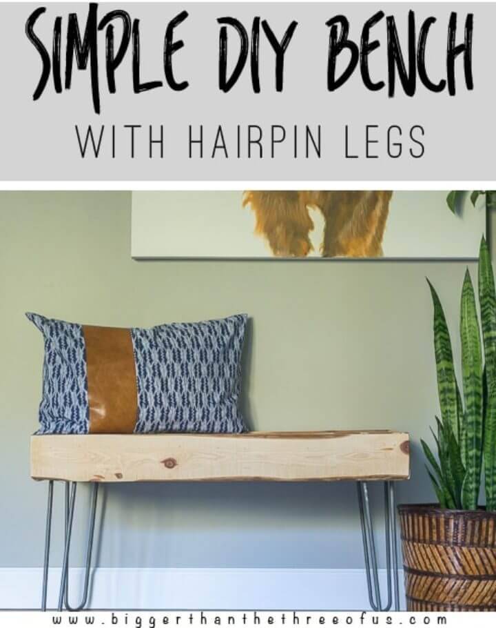 DIY Wood Bench with Hairpin