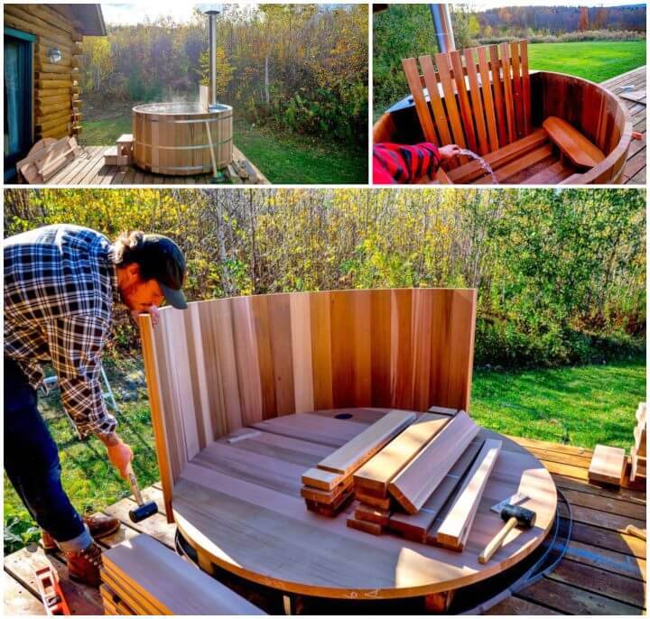 DIY Wood and Steel Outdoor Hot Tub